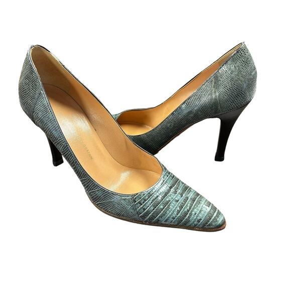 Giuseppe Zanotti Heels Womens 38/ US 8 Snake Print Pointed Toe Leather Pumps - Picture 2 of 11